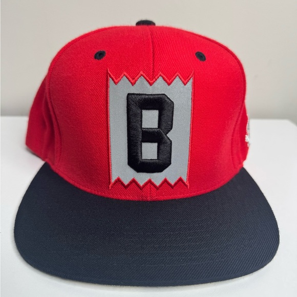 Mitchell & Ness Other - Mitchell & Ness x Bait Red Snapback Hat – Bold “B” Logo – Adjustable